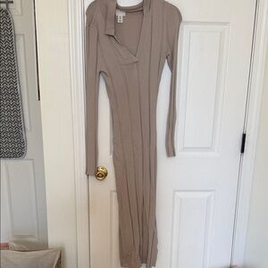 H&M Tan Long Sleeve Knit Dress